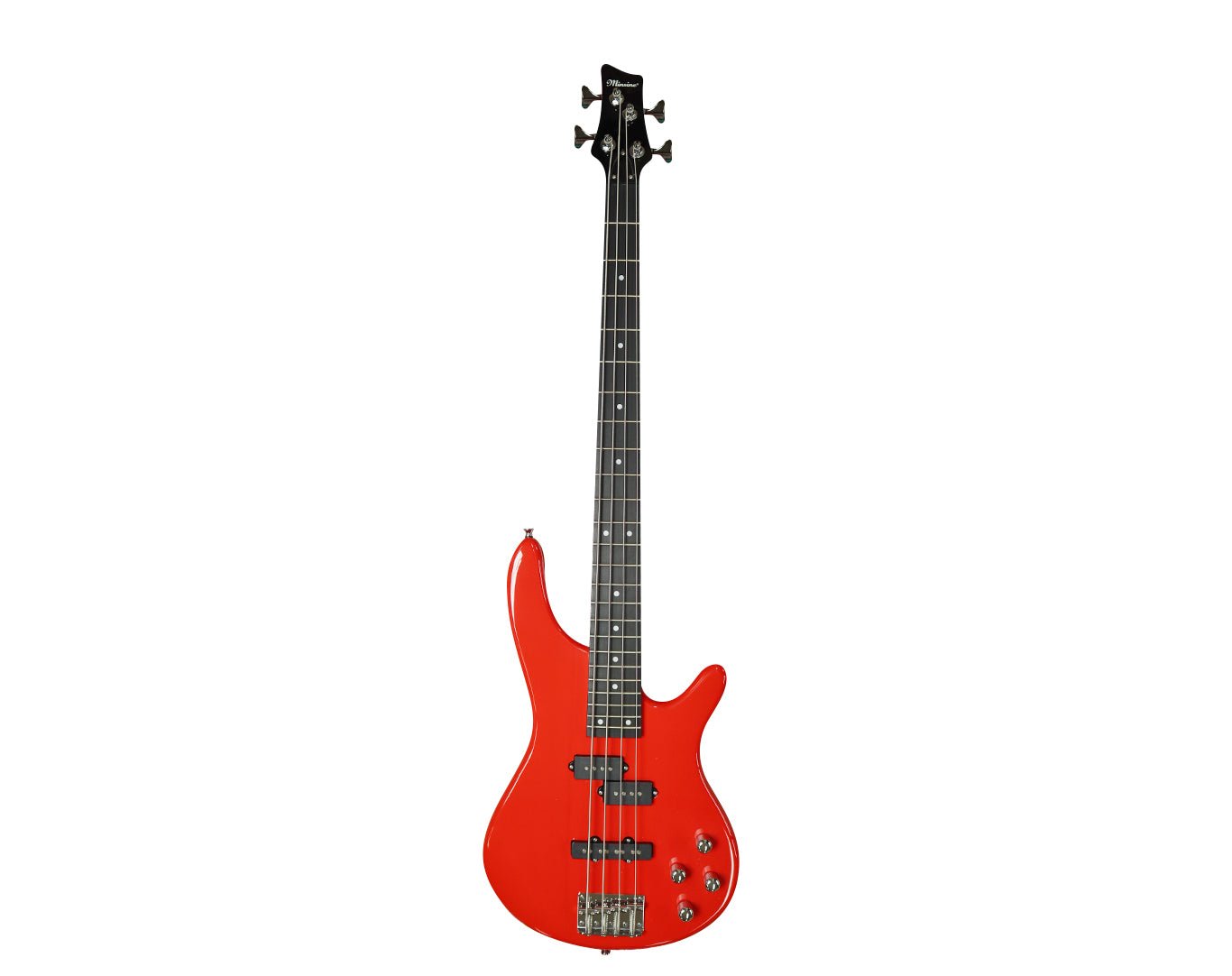 Minsine Full Size Electric Bass Guitar Four String Red MS-4B-RED