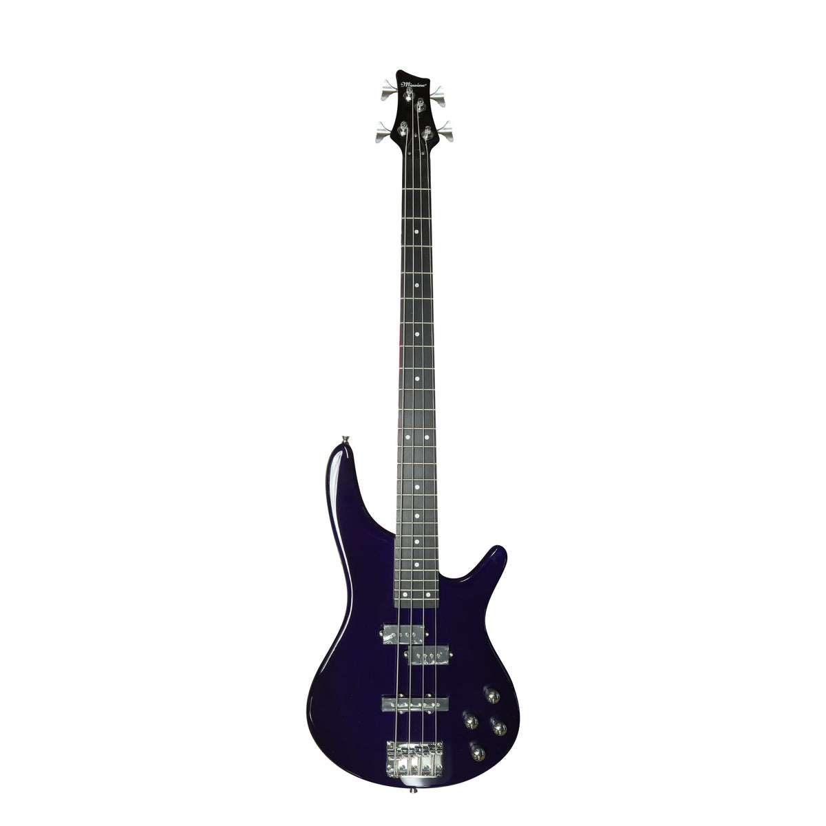 Minsine Full Size Electric Bass Guitar Four String Purple MS-4B-BL