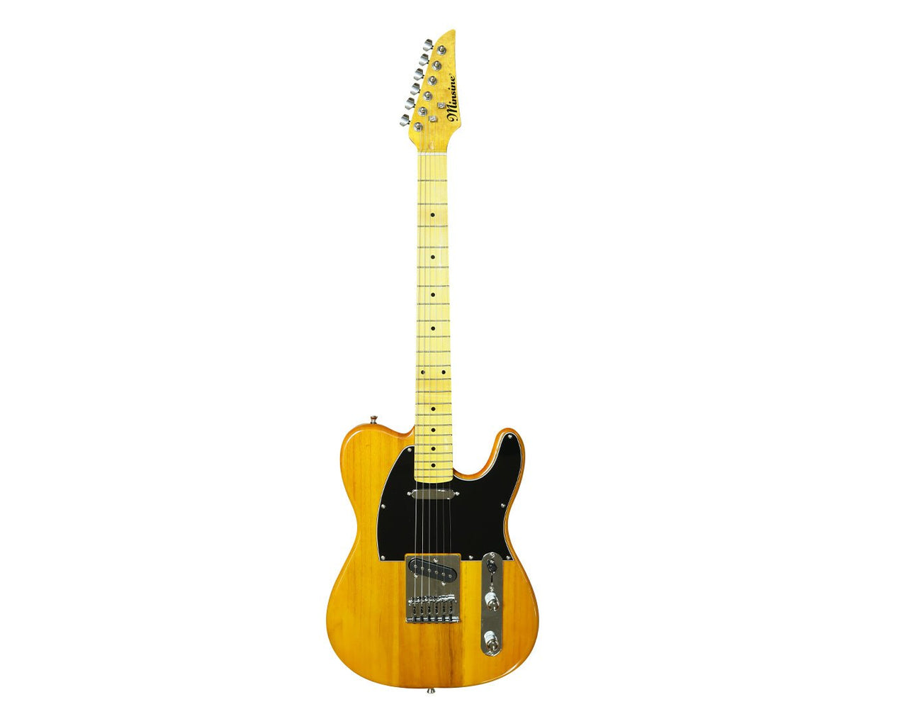 Minsine 6 String Electric Guitar Natural 3m Cable Tremolo Arm MS-110-NAT
