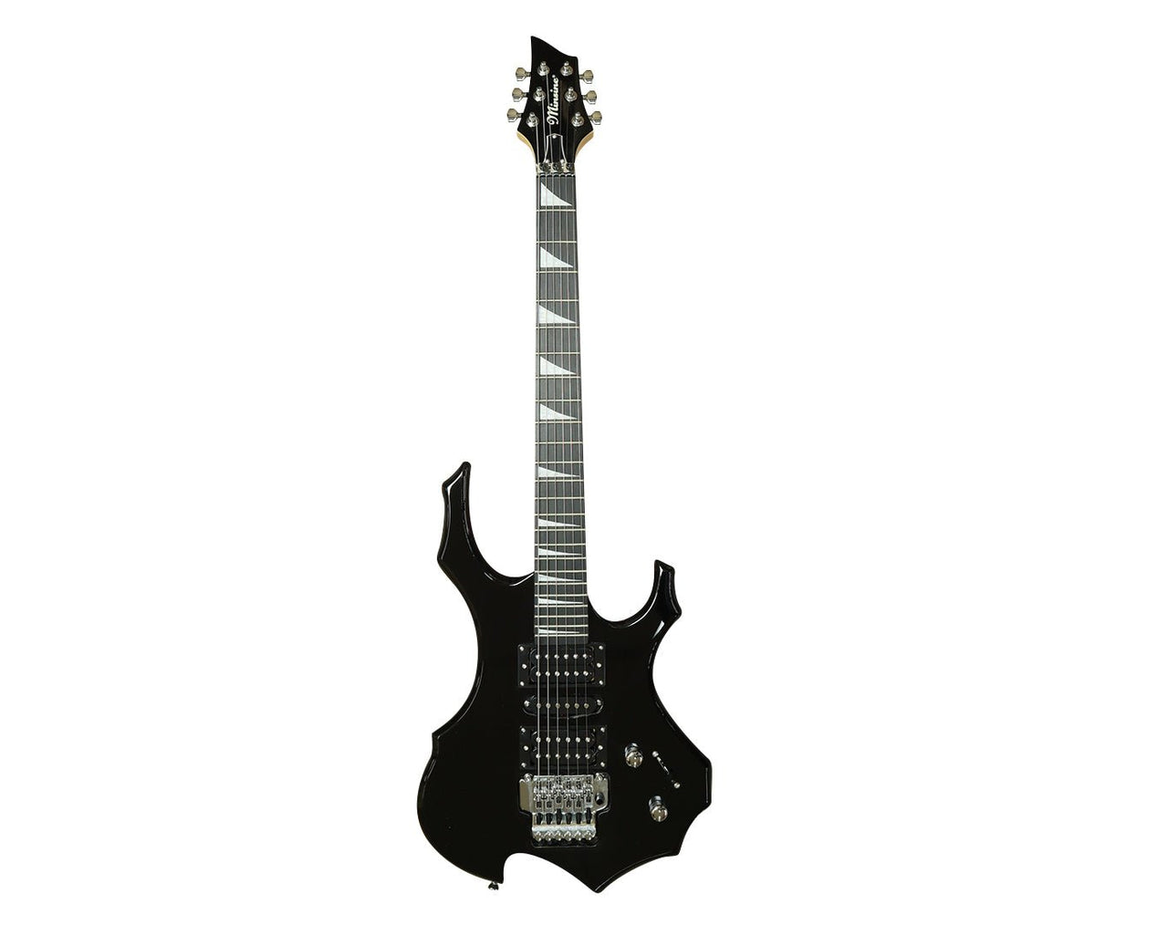 Minsine 6 String Electric Guitar Black 3m Cable Tremolo Arm MS-200-BLK