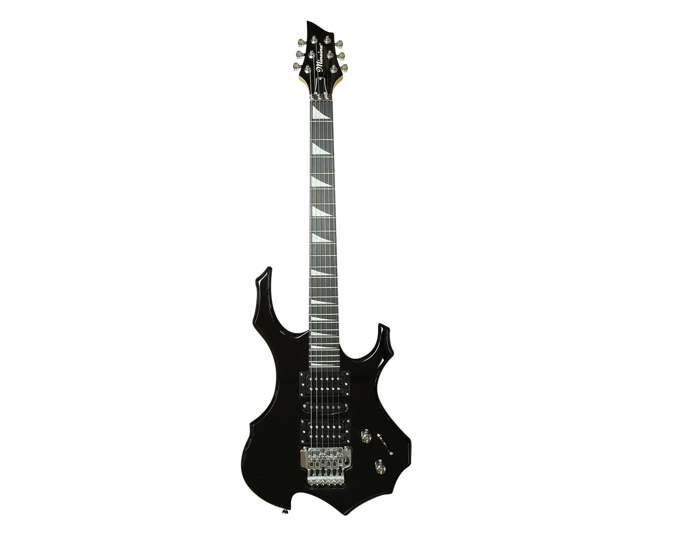 Minsine 6 String Electric Guitar Black 3m Cable Tremolo Arm MS-200-BLK