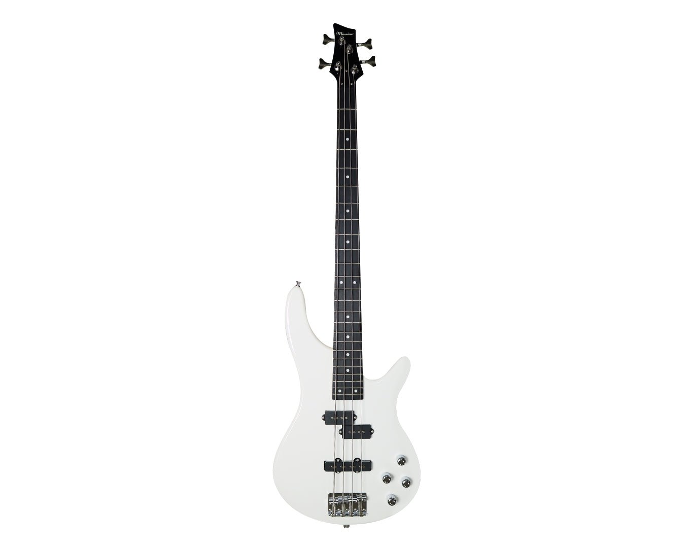 Full Size Electric Bass Guitar Four String White MS-4B-WHT