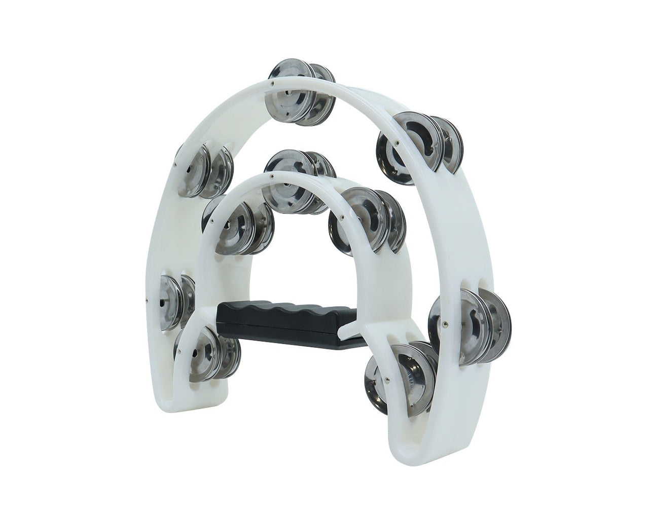 Freedom Double Ring Half Moon Tambourine MT4 White