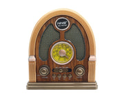 Retro Arch Bluetooth Speaker AM FM SW Radio Dark Brown NS-7061BT-DB