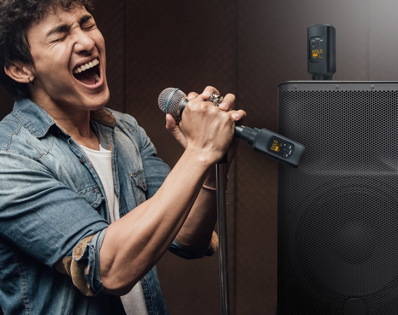 Wireless Microphone XLR SYSTEM Rechargeable Multi-Frequency P1-5