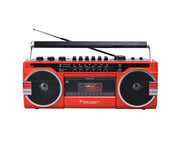 Bluetooth Cassette Player Portable Tape Recorder AM/FM/SW Radio Speaker FREE Head Cleaner Red PA-4000-RED 