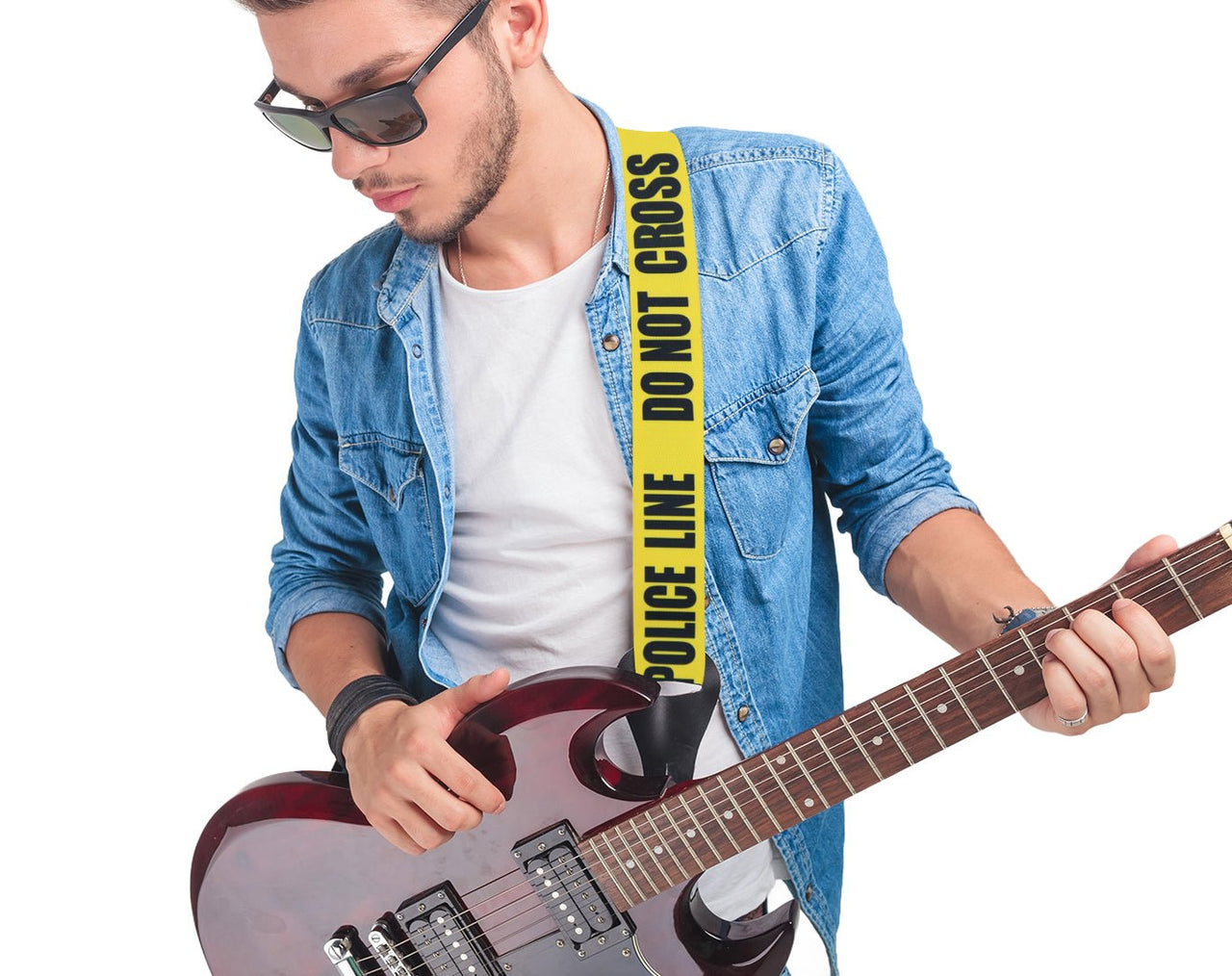 Freedom Acoustic Electric Guitar Strap Police Line GSTRAP3-HG004