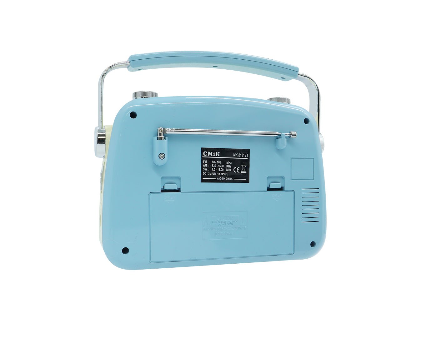 CMIK Retro Bluetooth Speaker AM FM SW Radio Rechargeable Blue MK-2181BT-BLU