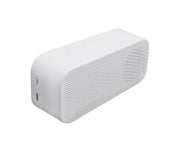 Digital Display Clock Bluetooth Speaker Dual Alarm Rechargeable Battery White S923-WHT