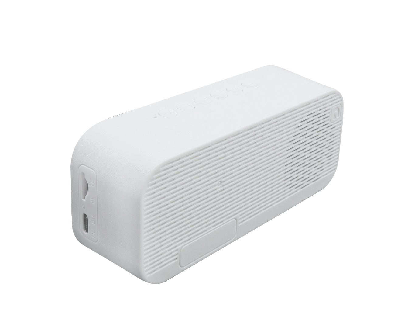 Digital Display Clock Bluetooth Speaker Dual Alarm Rechargeable Battery White S923-WHT