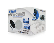 Studio Acoustics 5.25" Indoor Outdoor Ceiling Speaker Package with Bluetooth Amplifier 184C+3xSA350W+SA850W
