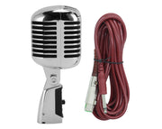 Precision Audio Vintage Birdcage Style Wired Microphone Cardioid 5m Lead XLR to 1/4" Jack SM59 Silver