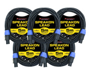 Precision Audio 5 Pack Speakon Audio Cable 5m SPEAKON5x5