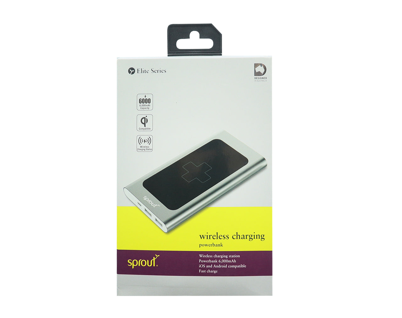 Sprout Elite Series Wireless Charging Power Bank 6000mAh SPBWL60000BSR
