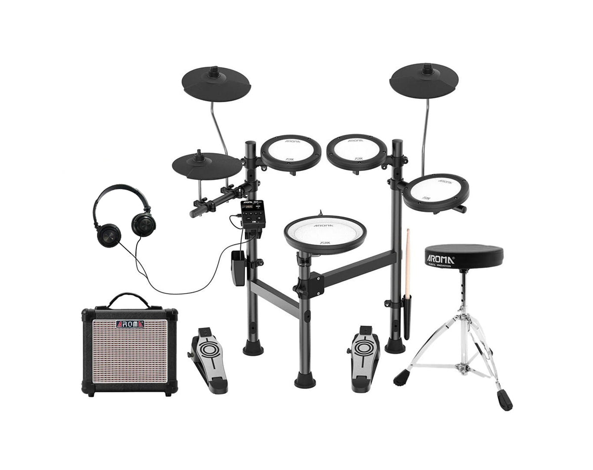Aroma Portable Electronic Drum Kit with Bluetooth and Amplifier