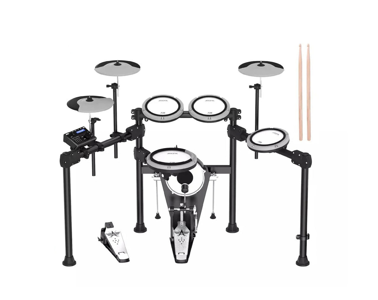 Aroma 5 Piece Premium Electronic Drum Kit Package TDX23II