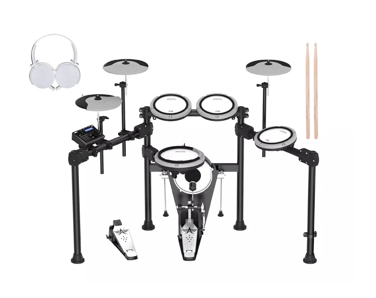 Aroma 5 Piece Premium Electronic Drum Kit Package TDX23II
