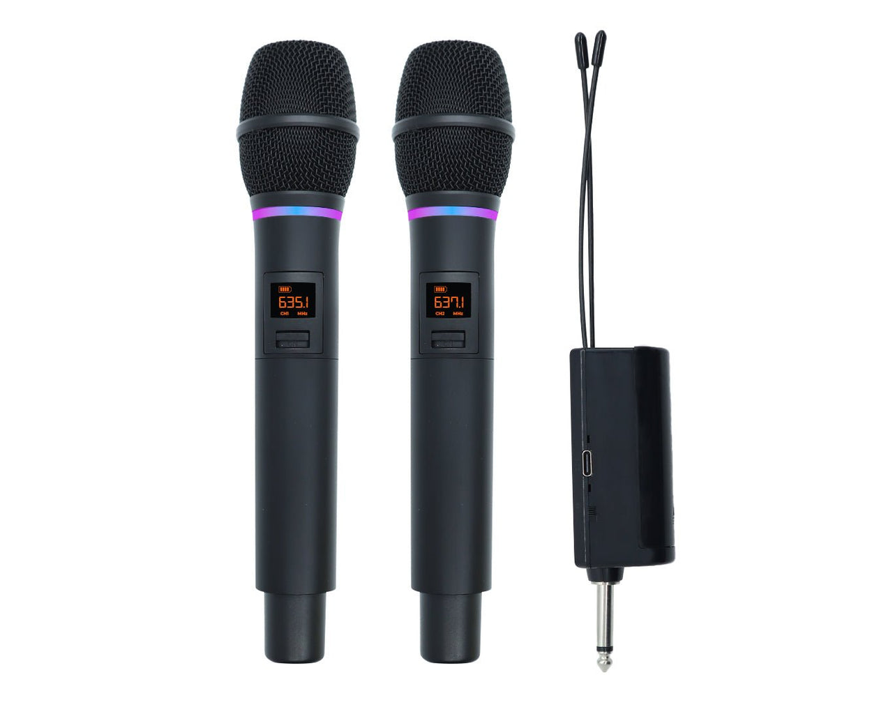 Precision Audio Twin UHF Wireless Microphone System Rechargeable TMUHF32