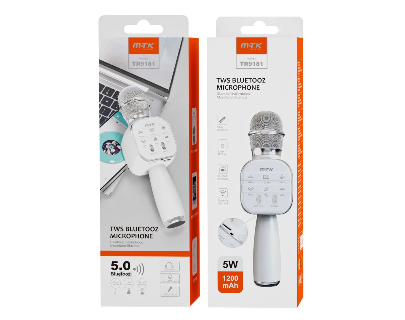Moveteck Bluetooth Wireless Karaoke Microphone Silver TR9181-SIL 