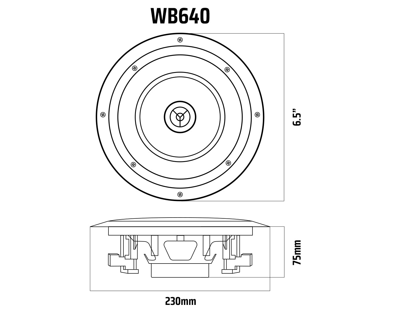 Weconic 6.5" Bluetooth Ceiling Speaker Package Built-in Amp Wireless Control 4 Pack WB640