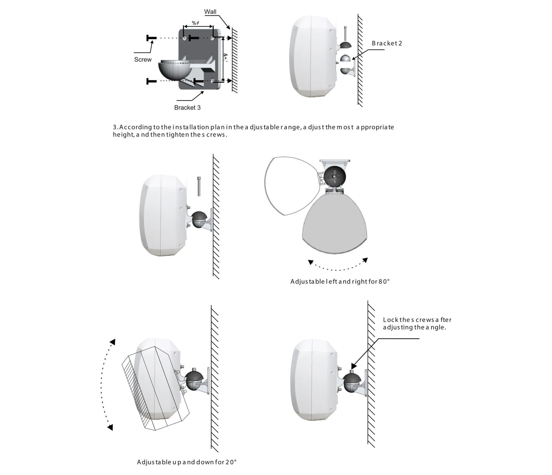 4 Channel 320W Bluetooth Amplifier + 4 PAIRS 6.5" All Weather Indoor Outdoor Wall Speakers Waterproof Package Cafe Restaurant Backyard EQ Stereo AMP 80W Cafe Restaurant Gym 174C+4xWTP660BLK 