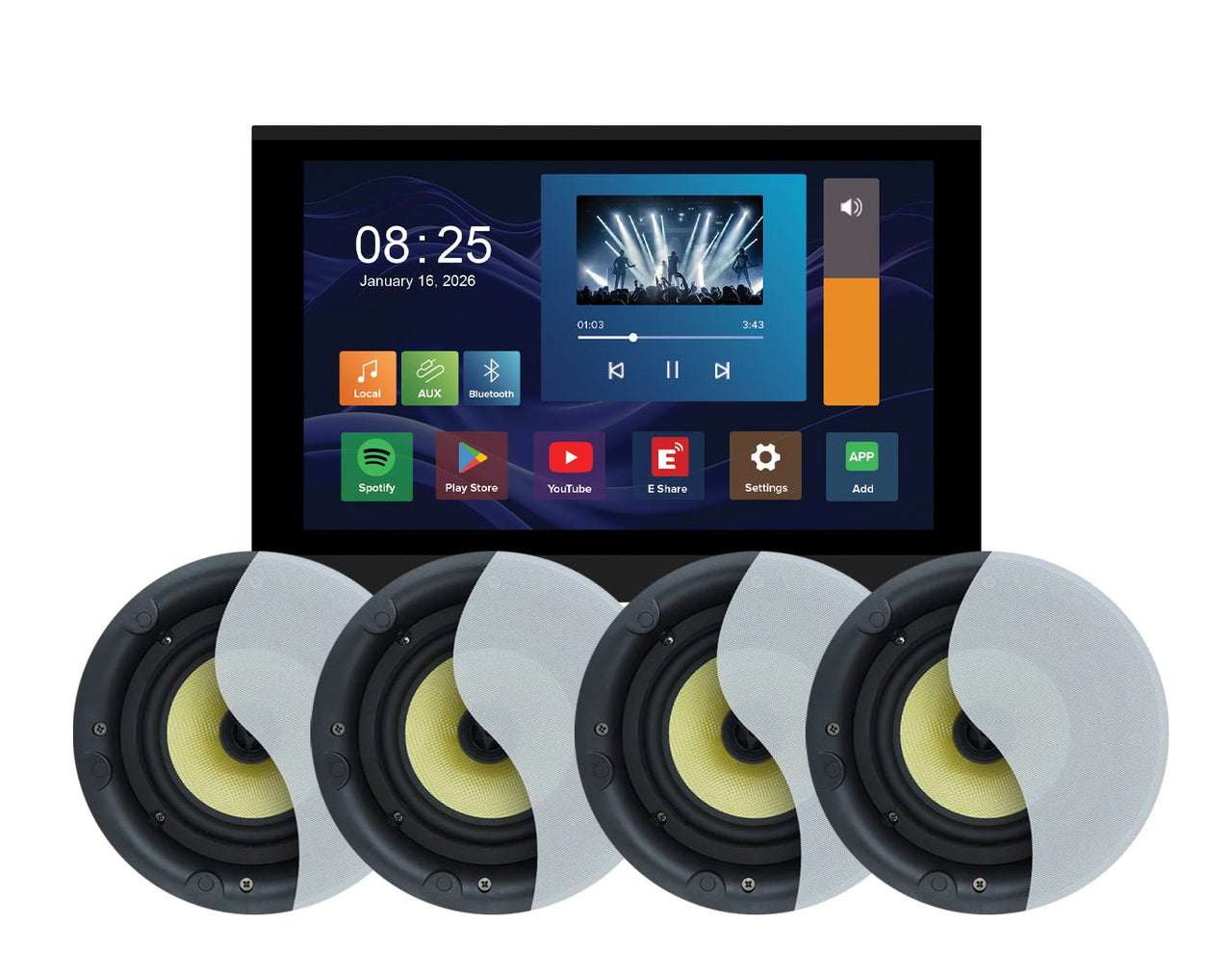 Weconic 7" Touchscreen Wall Amplifier with 8" Speaker Package WTS-7.1+2XLGC83