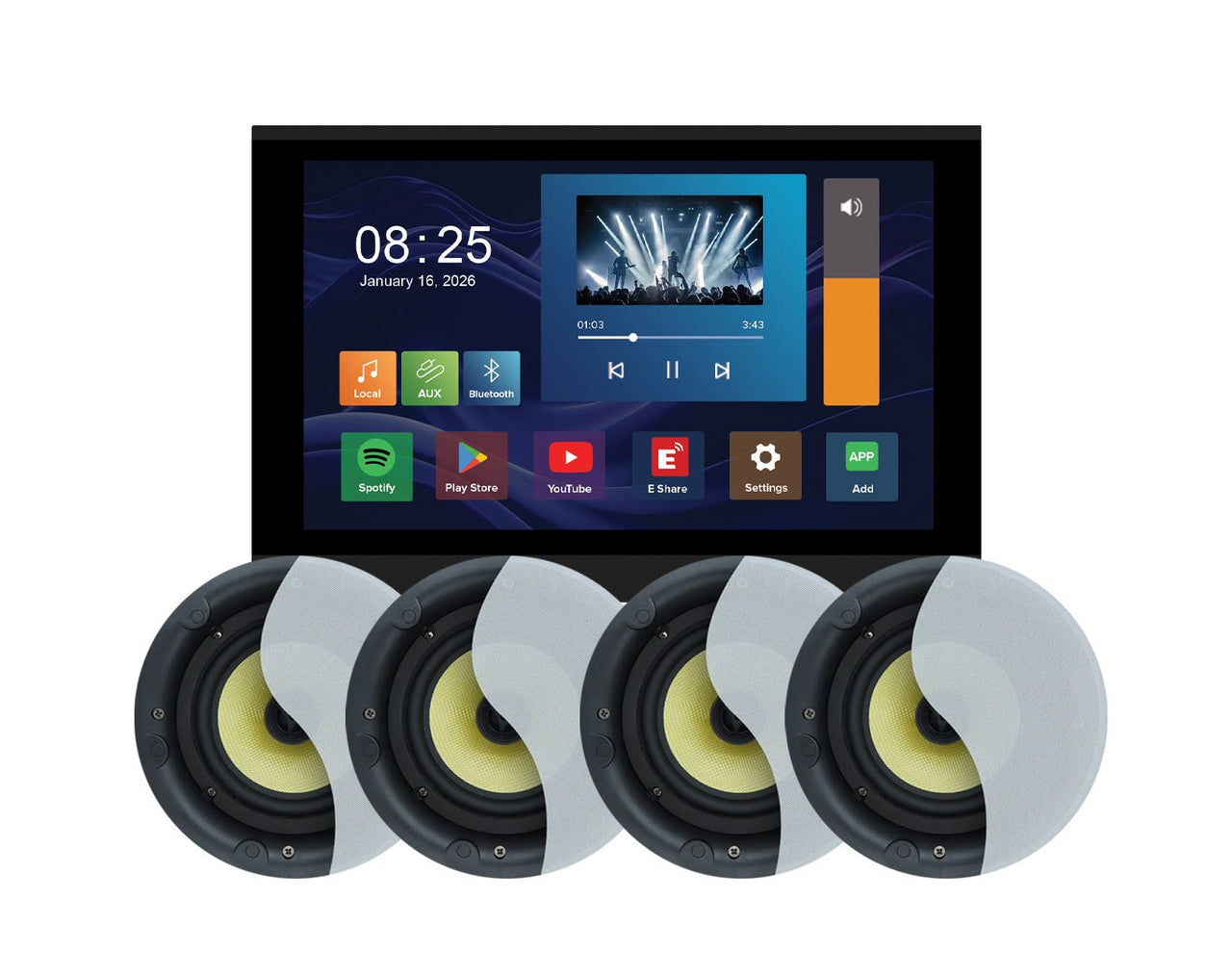Weconic 7" Touchscreen Wall Amplifier with 6" Speaker Package WTS-7.1+2XLGC63