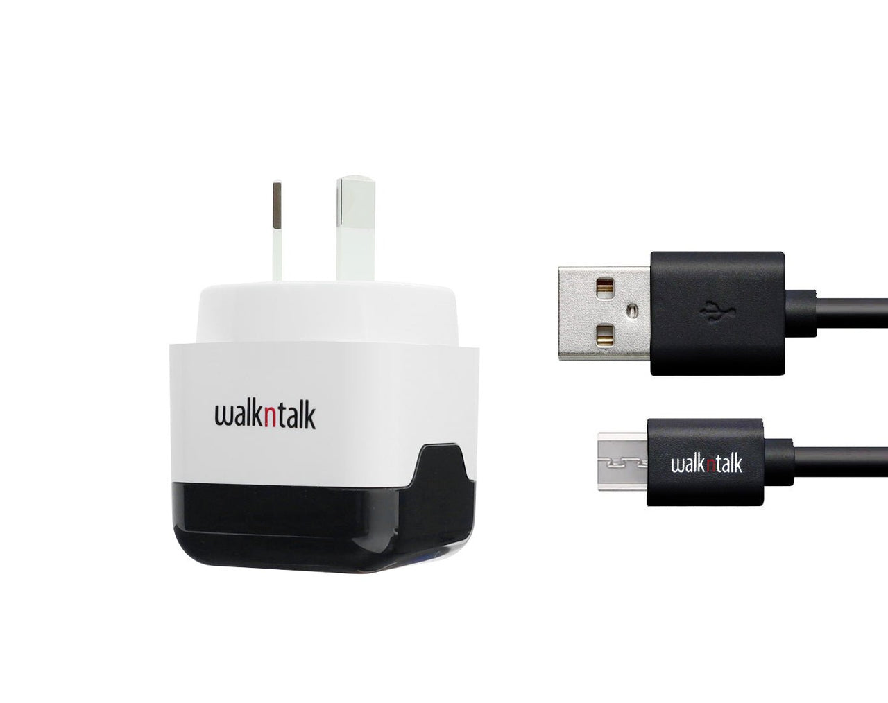WALKNTALK Single USB Wall Charger with Micro USB Cable 1m