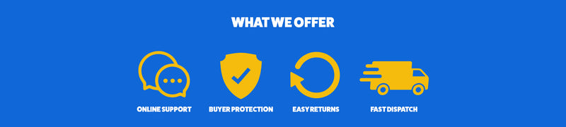 We offer online support, buyer protection, easy returns and fast dispatch