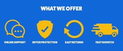 We offer online support, buyer protection, easy returns and fast dispatch mobile view