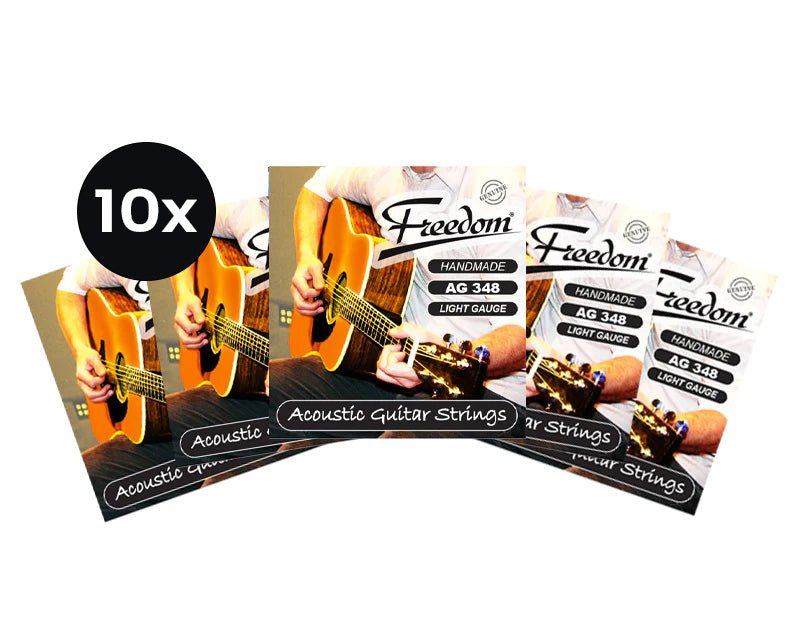 Freedom 10 Pack Acoustic Guitar Strings - Light Gauge AG348 