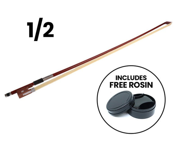 1/2 3/4 4/4 Violin Bow with Rosin Half Three Quarter Full Size Wood 1/2