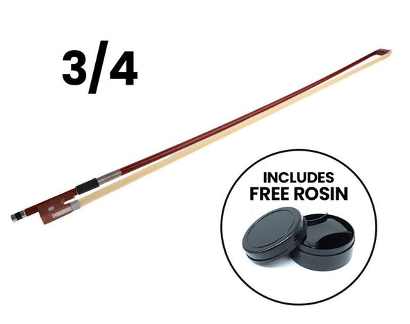 1/2 3/4 4/4 Violin Bow with Rosin Half Three Quarter Full Size Wood 3/4