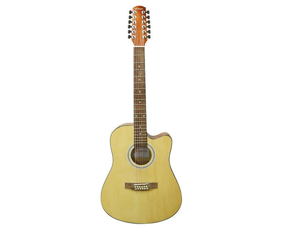 41" 12 String Acoustic Guitar Cutaway Built-In Pickup AG300-12-NATCEQ Default Title