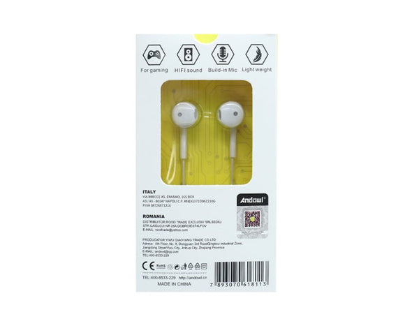 Andowl Type-C Wired Stereo Earphones Built-In Microphone 8A 
