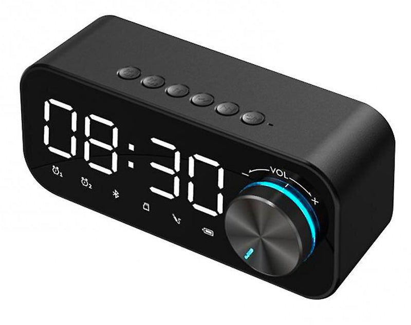 Digital Display Clock Radio Bluetooth Speaker Dual Alarm Rechargeable Battery S923 