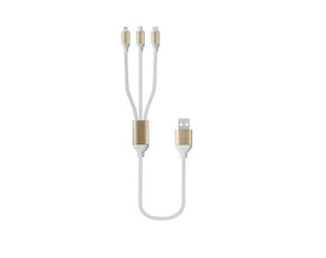 3in1 Charging Cable Micro USB + Lightning + Type C 1.2m B5099 White