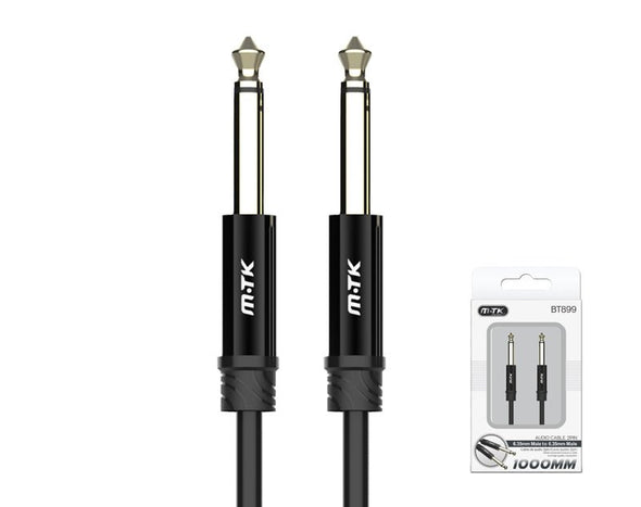 Moveteck 6.35mm to 6.35mm Audio Instrument Cable AUX-AUX 1m Plated 1/4" Jack Connectors BT899 