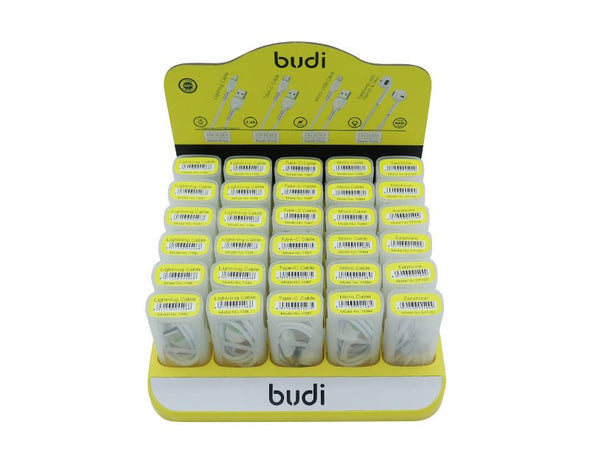 BUDI Lightning Type-C Micro USB Cables Earphone Box Stand Display BUDIBOX 