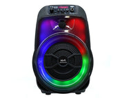 Portable Bluetooth Karaoke Machine Rechargeable Battery Party Speaker Wired Microphone LED Lights USB CH659 