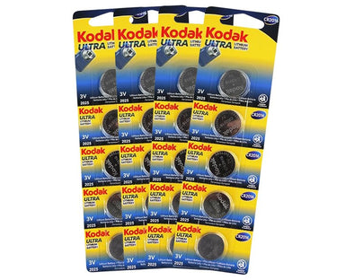 10 Pack Kodak CR2025 50 - BULK  Ultra Lithium 3V Button Batteries 