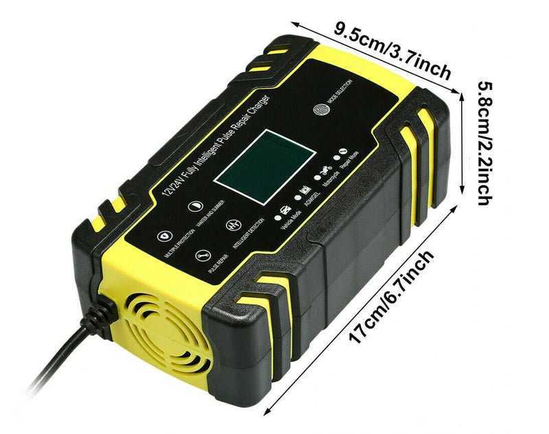 12V / 24V 8A Smart Car Battery Charger LCD Automatic Repair 4WD Boat Caravan Truck