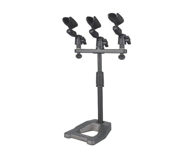 Triple Desk Mic Stand Sturdy Metal Base Guitar Drums Recording DS-47 