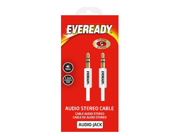 EVEREADY 3.5mm Audio Stereo Cable AUX-AUX 1.5m Smart Phone to Stereo 