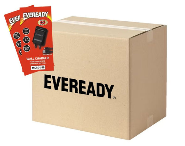 EVEREADY Wall Charger 1A with Micro-USB Cable Black BOX OF 32 