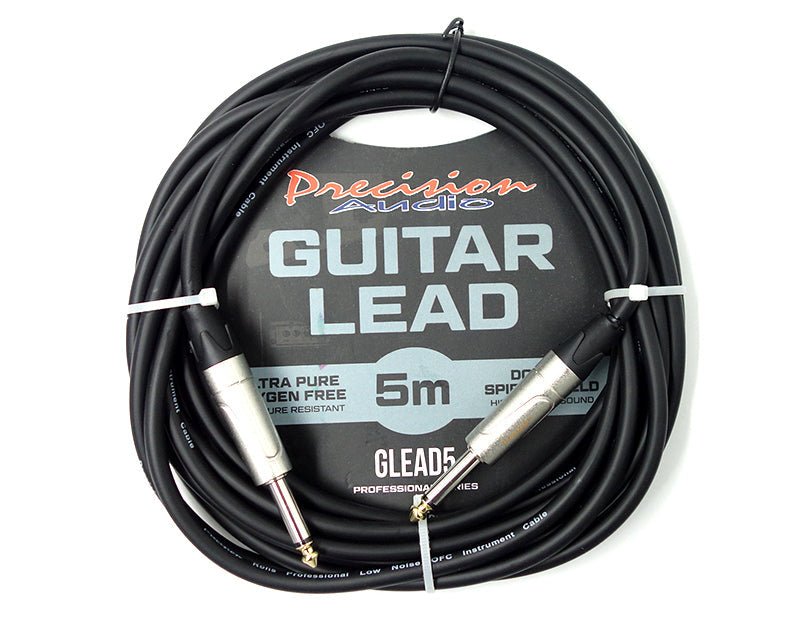 Precision Audio 1/4" To 1/4" Jack 6.35mm Electric Guitar Lead Studio Cable 5m GLEAD5 