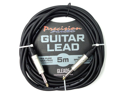 Precision Audio 1/4" To 1/4" 6.35mm Studio Stage Guitar Lead 5m GLEAD5 5m