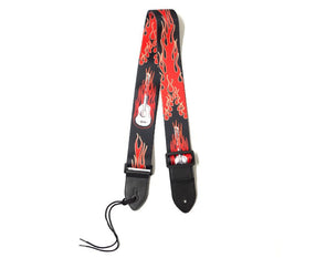 Freedom Guitar Strap Red Guitar Design Electric Acoustic Buckle GSTRAP3-HT13 