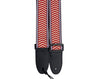 Freedom Guitar Strap Red White Striped Electric Acoustic Buckle Adjustable GSTRAP3-HT101 
