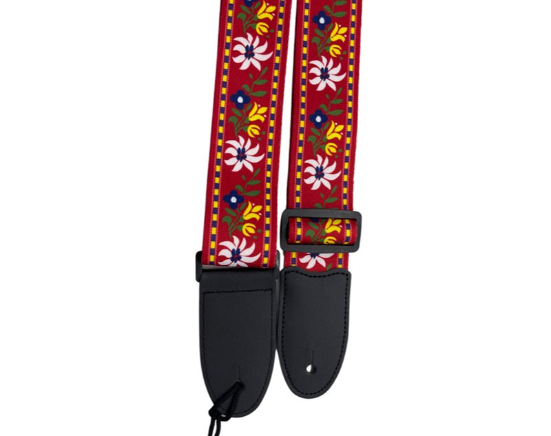 Freedom Guitar Strap Flower Pattern Electric Acoustic Buckle Adjustable GSTRAP3-HT103 